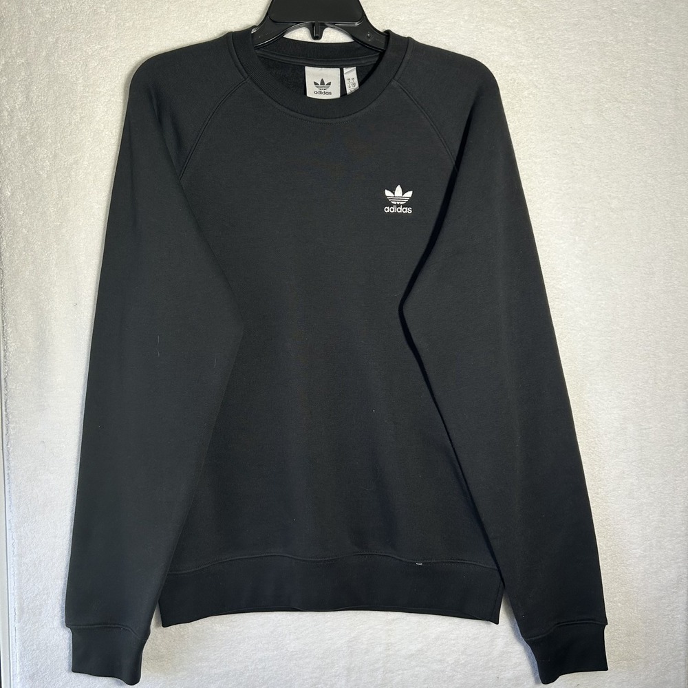 Adidas Mens Size S Black Essential Crew Neck Pullover Sweatshirt